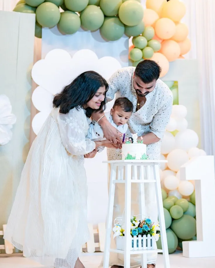 Kids birthday celebration moment with cake